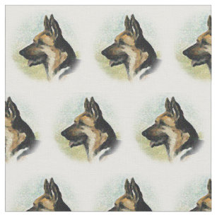 Tissu d'art de chien de profil de tête de berger