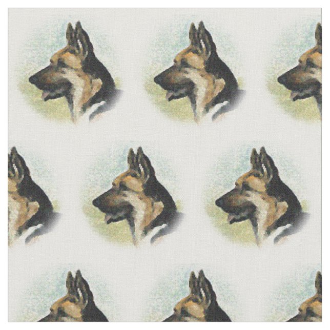Tissu d'art de chien de profil de tête de berger (Fermer)