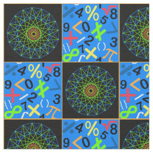 Tissu d'art et de maths, bleu