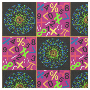 Tissu d'art et de maths, magenta
