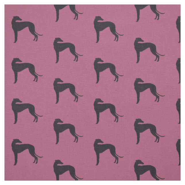 Tissu d'art noir gris-gris silhouette de chien (Échantillon)