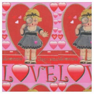 Tissu d'art rétro de la Saint-Valentin - coton et