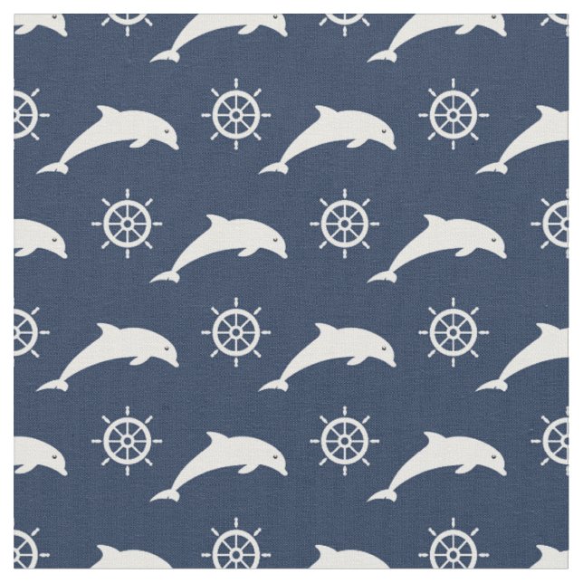 Tissu Dauphins sur le motif de défilé (Fermer)