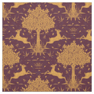 Tissu d'automne chêne et cerf