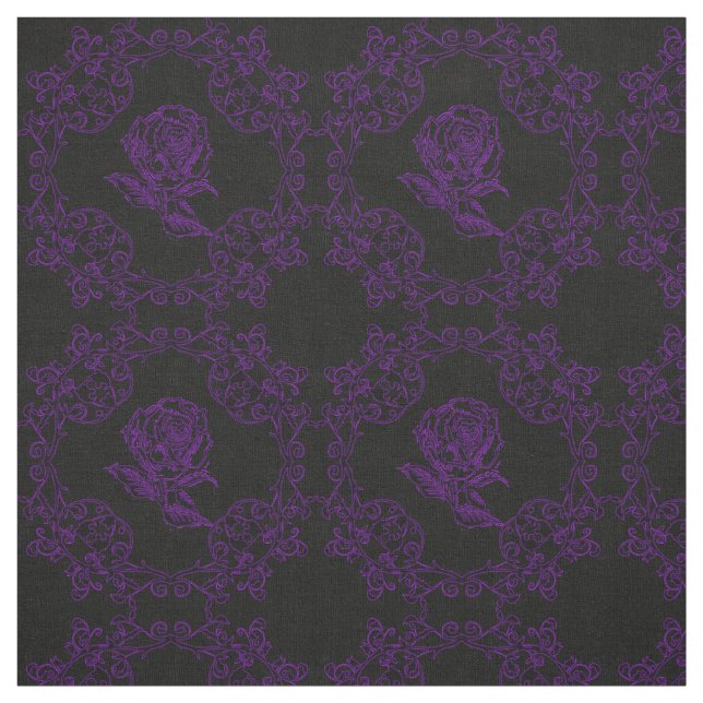 Tissu de blocs de courtepointe Rose damassé violet (Échantillon)