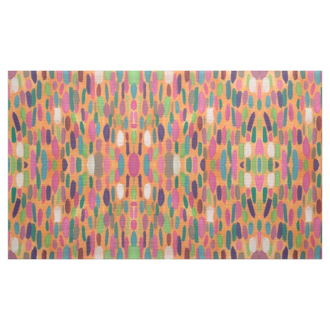 Tissu de Bohème d'impression de traçages oranges (Yard)