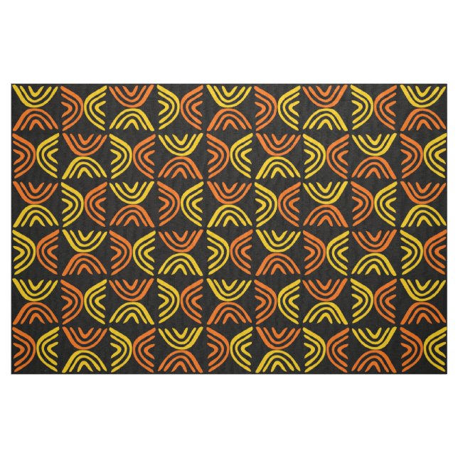 Tissu de boue de style 080215 - Ambre et orange su (Fat Quarter)