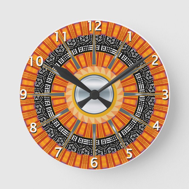 Tissu de boue moderne Kente Motif Horloge murale (Recto)