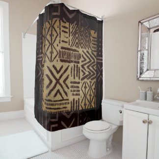 Tissu de boue Tribal Imprimer rideau de douche