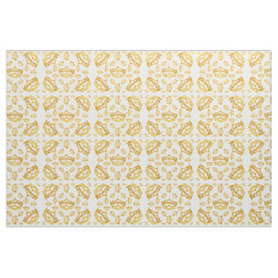 Tissu de broche de couronne or gras Queen