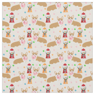 Tissu de bubblegum de corgi - rose-clair