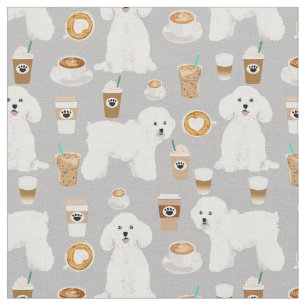 Tissu de café gris Bichon Frise