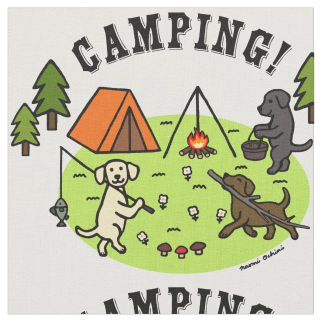 Tissu de camping des trois labradors (Fermer)