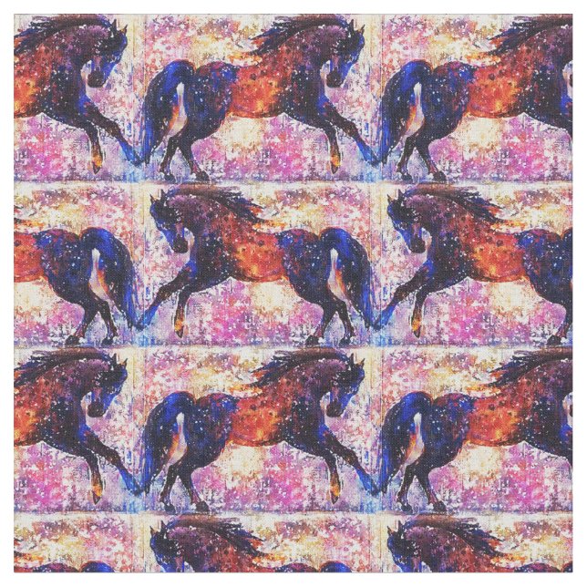 Tissu de canotage des chevaux noirs et rouges (Fermer)