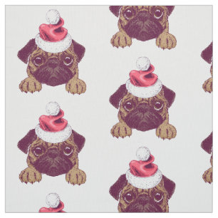 Tissu de Carlin de Noël adorable