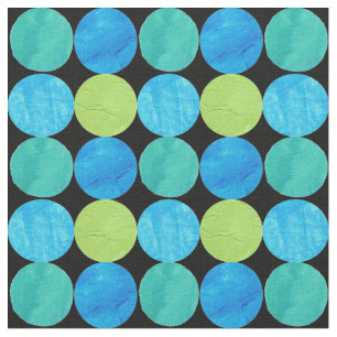 Tissu de cercles noirs bleus bleus personnalisées