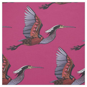 Tissu de cerise de héron Agami