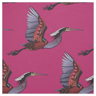 Tissu de cerise de héron Agami