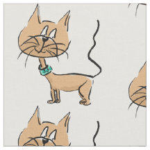 Tissu de chat de bande dessinée
