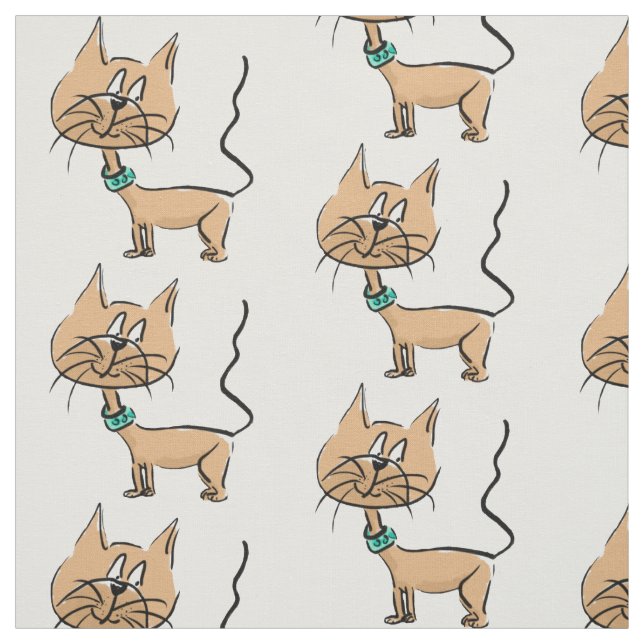 Tissu de chat de bande dessinée (Échantillon)