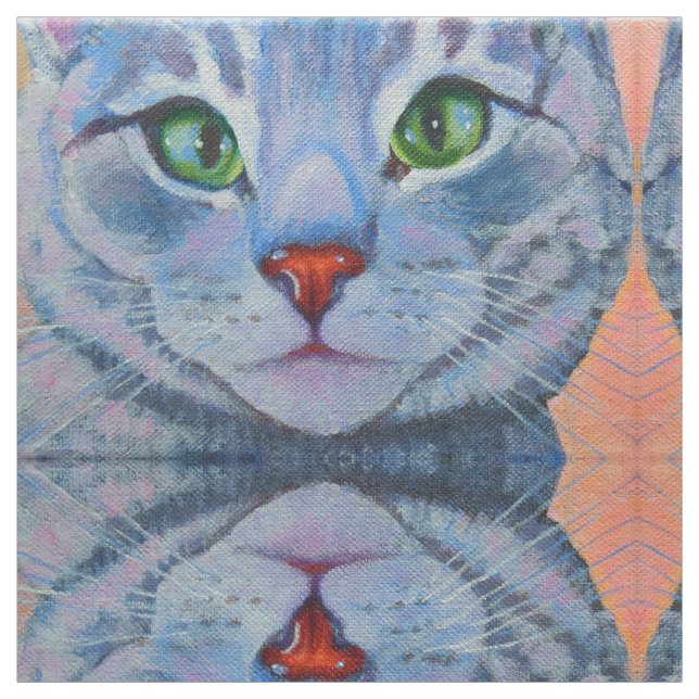 Tissu de chat Tabby gris pour masques faciaux (Échantillon)
