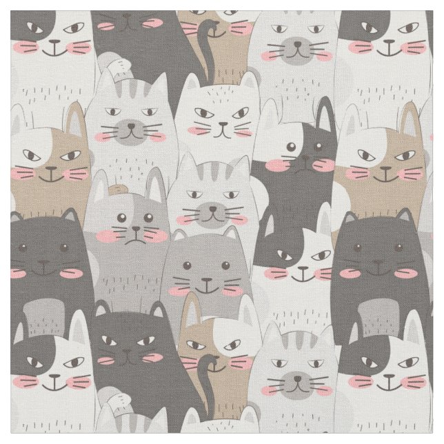 Tissu de chats mignon (Fermer)