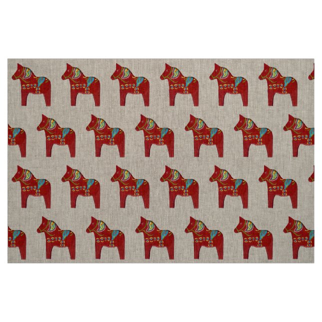 Tissu de cheval Dala en lin naturel (Fat Quarter)