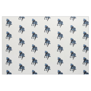 Tissu de Chevaux Bleus