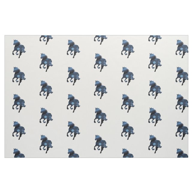 Tissu de Chevaux Bleus (Fat Quarter)