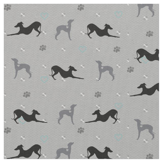 Tissu de chien de lévrier italien avec Iggys bleu (Fermer)