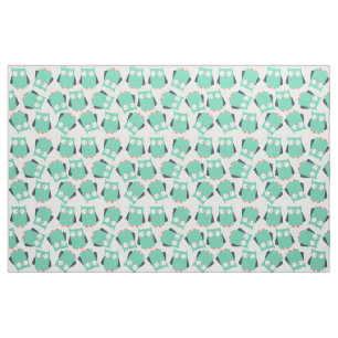 Tissu de Chouettes Turquoises
