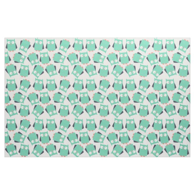 Tissu de Chouettes Turquoises (Fat Quarter)