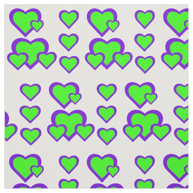 Tissu de coeur pourpre et vert (Échantillon)