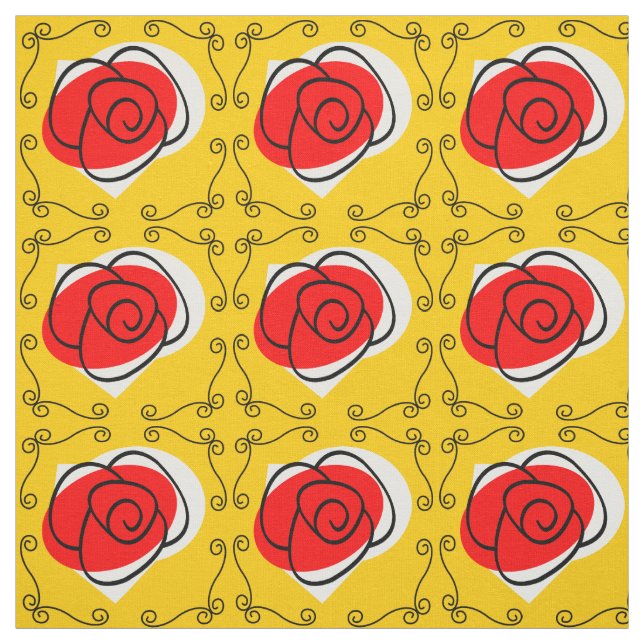 Tissu de coin Rose espagnol petit imprimé (Échantillon)