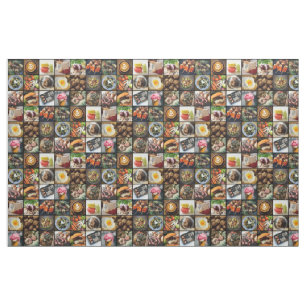Tissu de collage de photo de fin gourmet