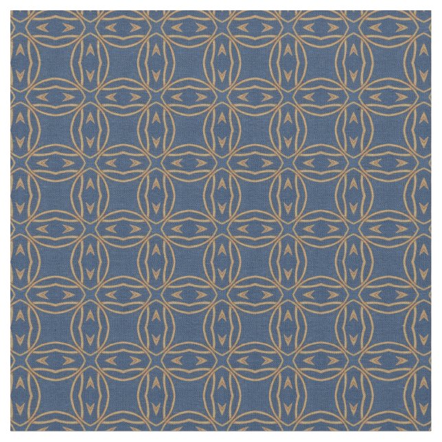 Tissu de concepteur d'or et de bleu raffiné (Fermer)