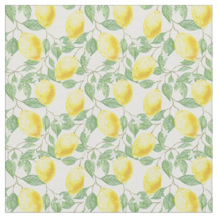Tissu de conception citrons et Feuilles