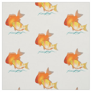 Tissu de conception d'impression de poisson rouge