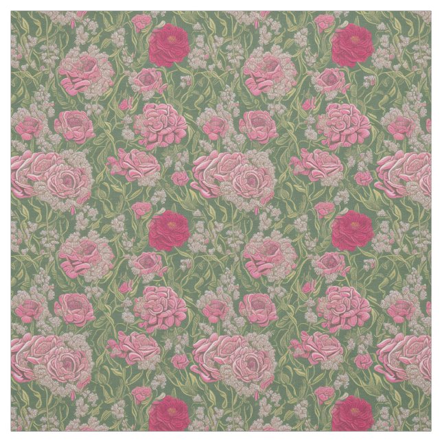 Tissu de conception florale rétro (Échantillon)