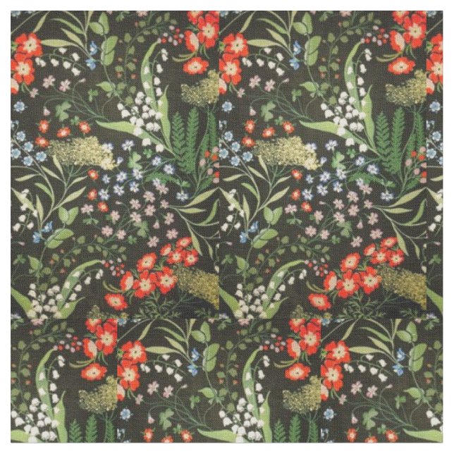 Tissu de coton à motif floral (Fermer)