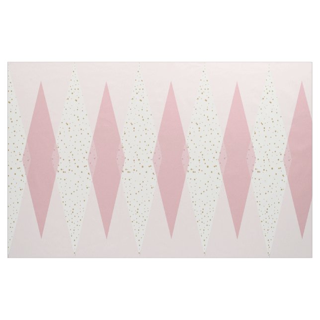 Tissu de coton à motifs de losanges rose moderne (Yard)