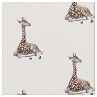 Tissu de coton africain de faune de girafe