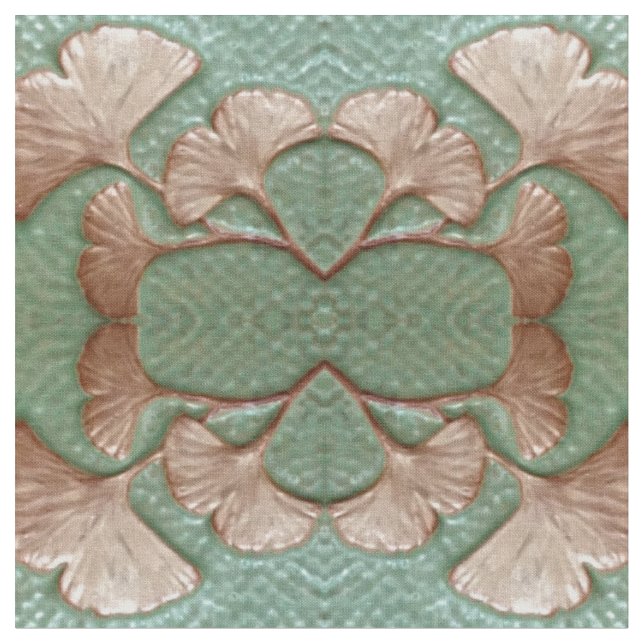 Tissu de coton avec motif feuille Gingko (Fermer)