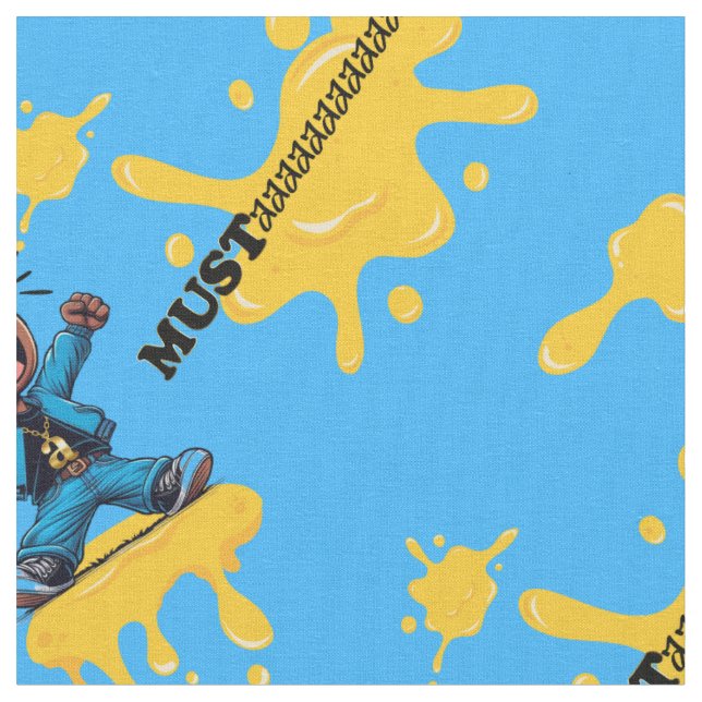 Tissu de coton bleu moutarde par la cour (Fermer)