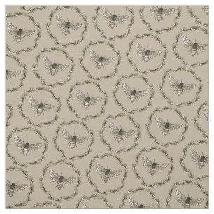 Tissu de coton bronzage de motif élégant d'abeil