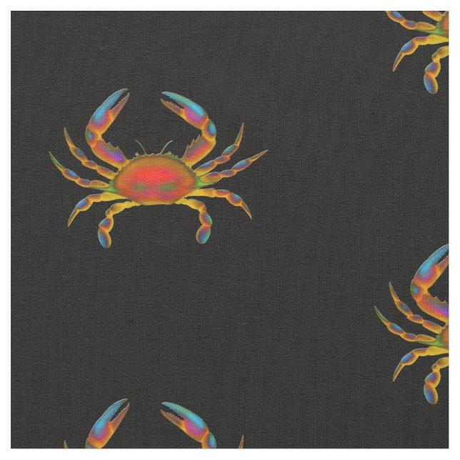 Tissu de coton coloré de crabe d'océan (Fermer)