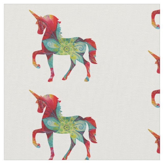 Tissu de coton combe personnalisé Unicorne (Fermer)