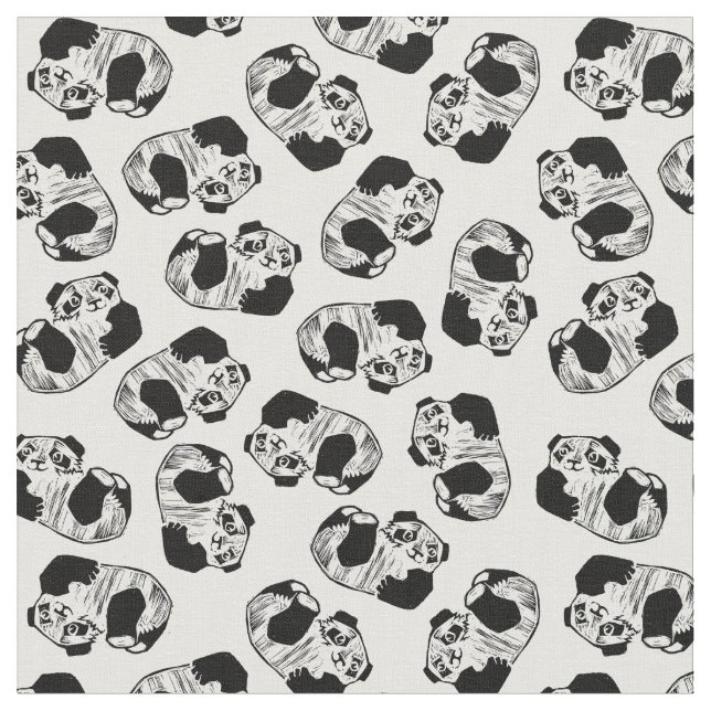 Tissu de coton comblé personnalisé Panda Play (lar (Fermer)