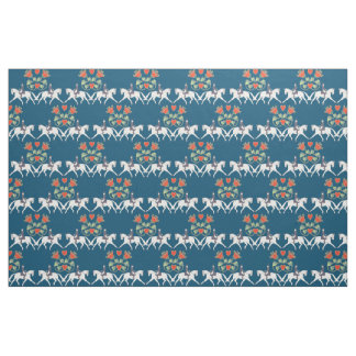 Tissu de coton de coeurs et de chevaux de dressage