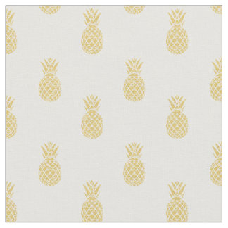 Tissu de coton d'or de motif d'ananas